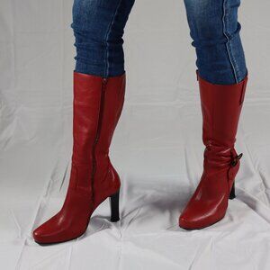 Zayhillian Genuine Italian Leather Knee High High Heel Boots 6-1/2